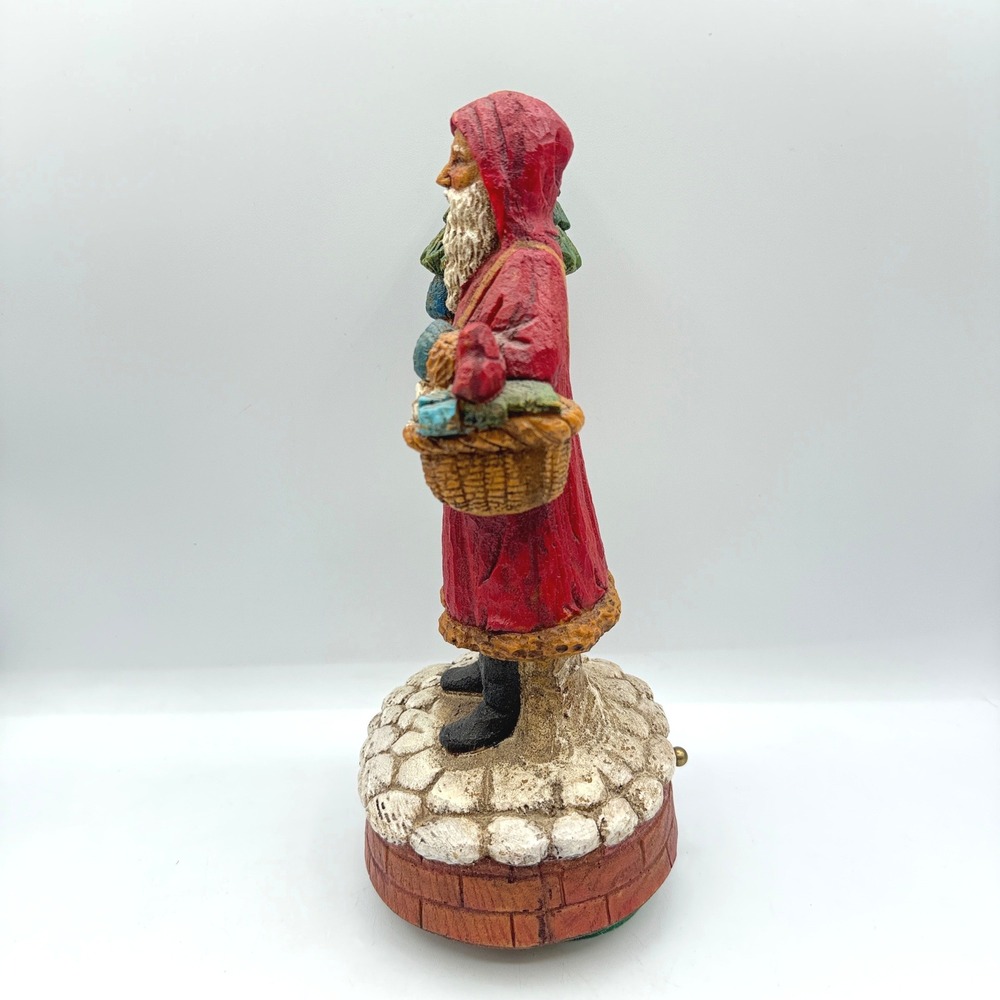 Enesco Musical Figurine Old World Santa 12in Red 1987 Vtg Christmas Victorian - Picture 3 of 16